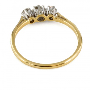 18ct gold & Platinum Diamond 3 stone Ring size L